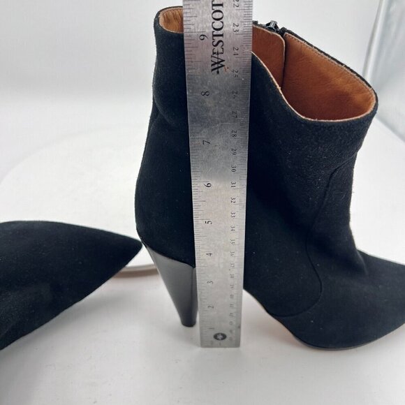 Isabel Marant Leyane Women Size EU 40 US 10 Black Glossed Leather Zip Ankle Boot - Picture 15 of 16
